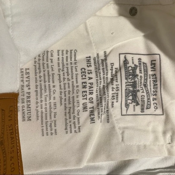 LEVI’S 511 Sz 33 x 32 Premium Denim White Jeans - Picture 11 of 12